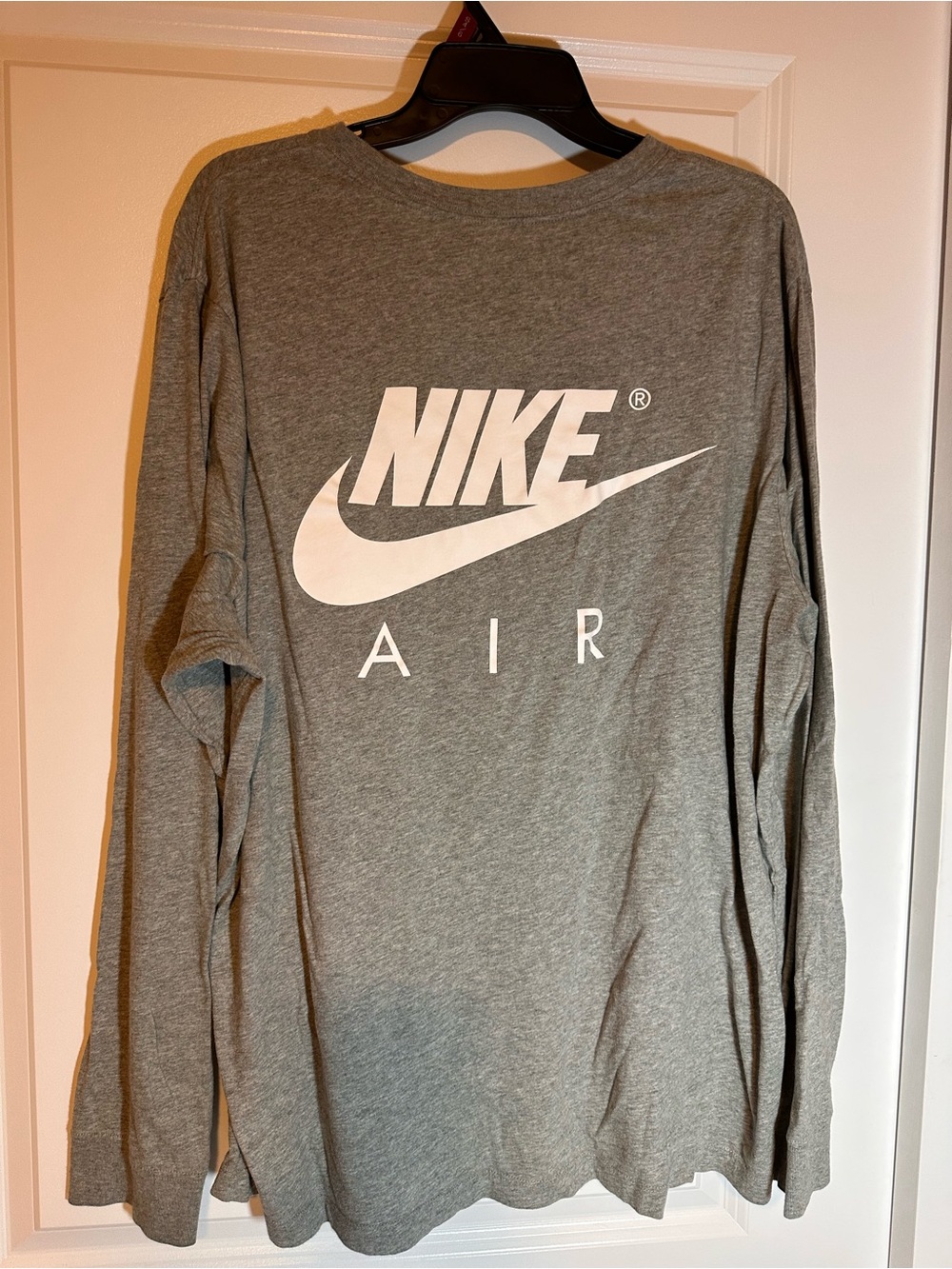 Nike Men's Gray Long-Sleeve Crewneck Shirt “Get over your fear of heights” XXL
